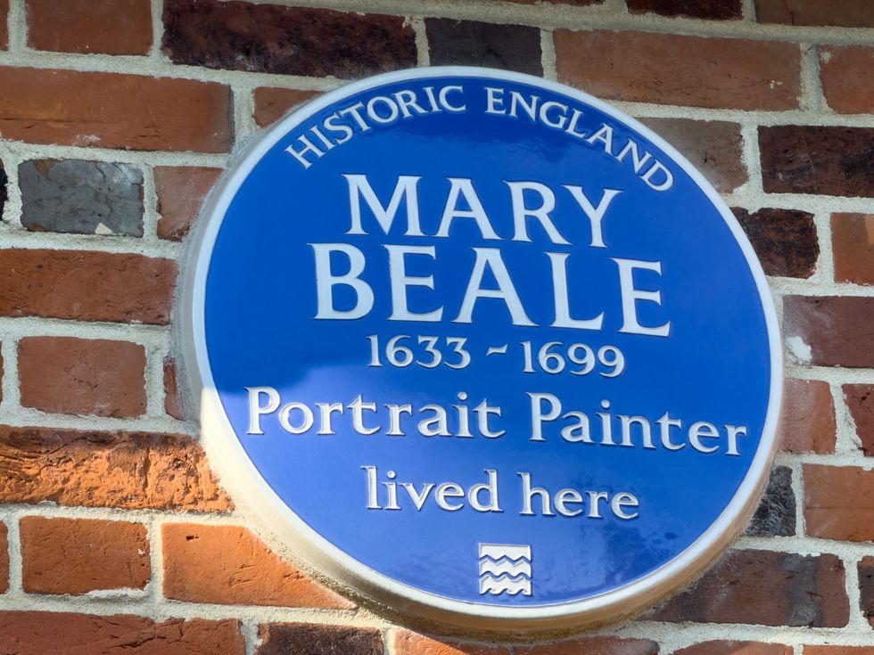 Blue plaque in honour of Mary Beale