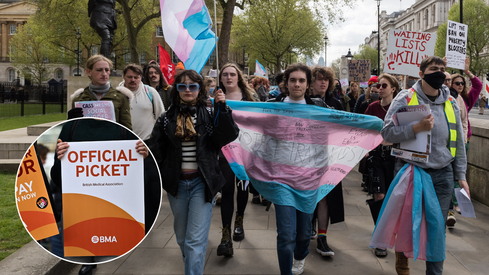 BMA sign/Trans protest