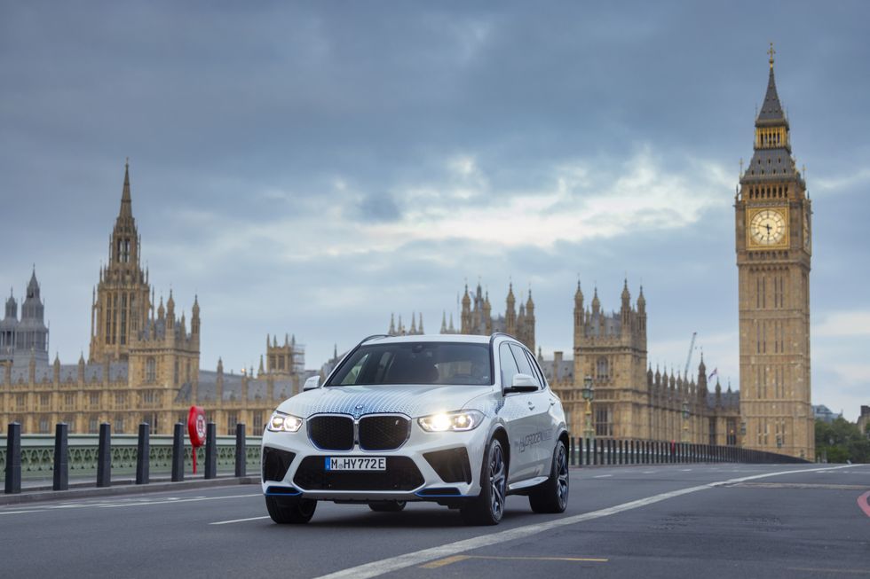 BMW ix5 Hydrogen vehicle driving in London