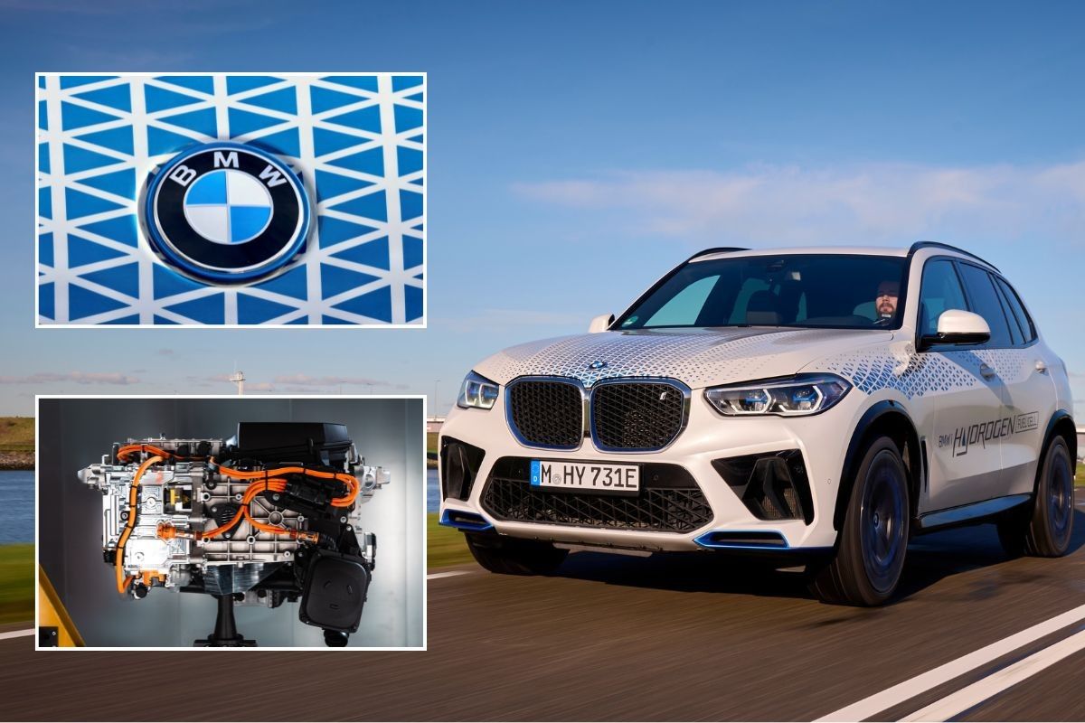 BMW logo, BMW iX5 Hydrogen and the new third-generation hydrogen engine