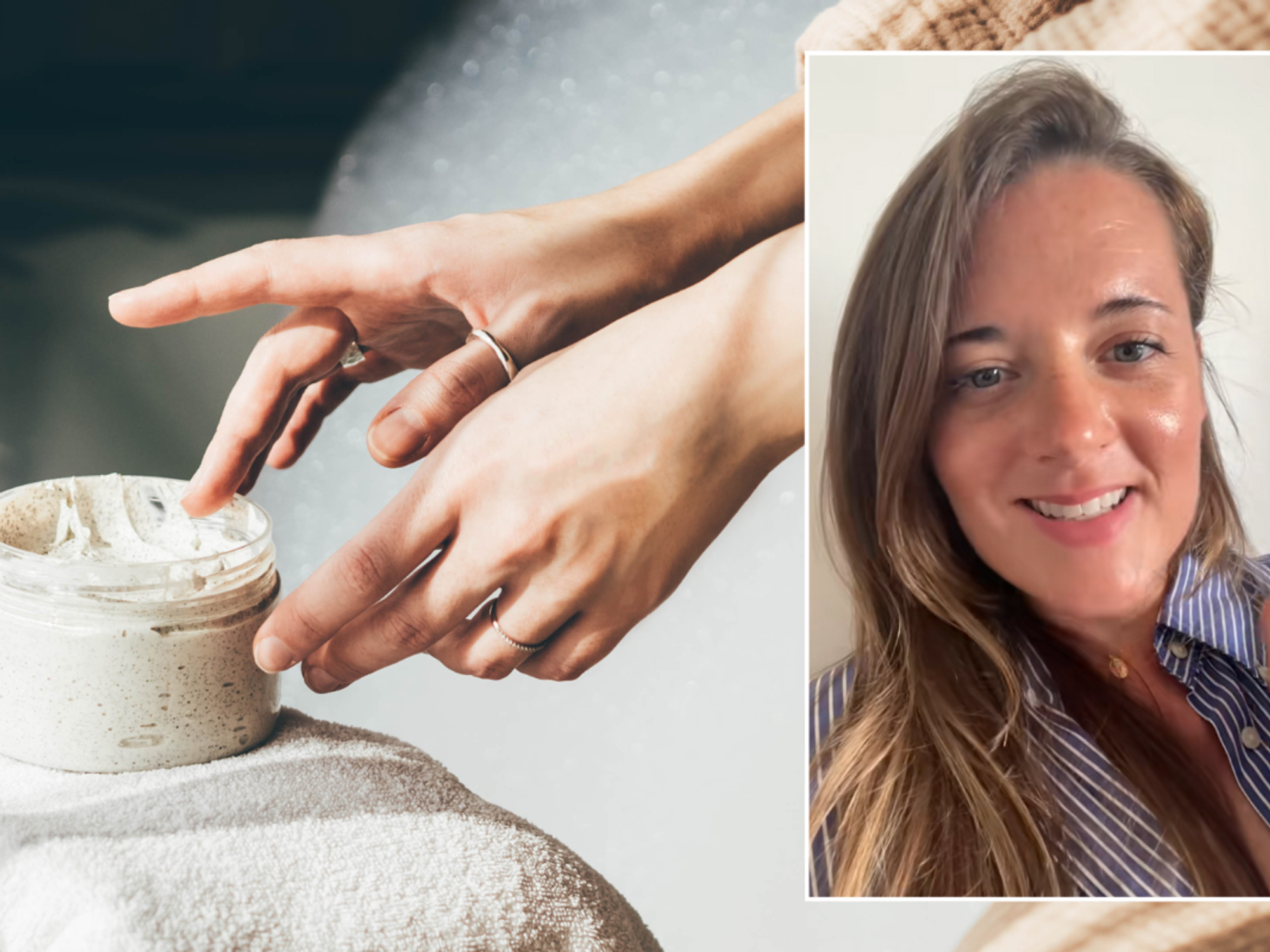 Body moisturiser; Hayley talking to followers