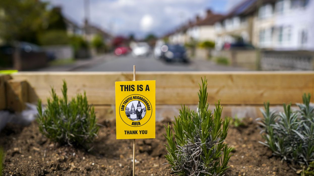 Bollards have been placed in a street in Cowley near Oxford