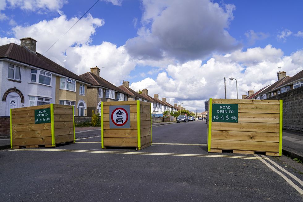 Bollards have been placed in a street in Cowley near Oxford