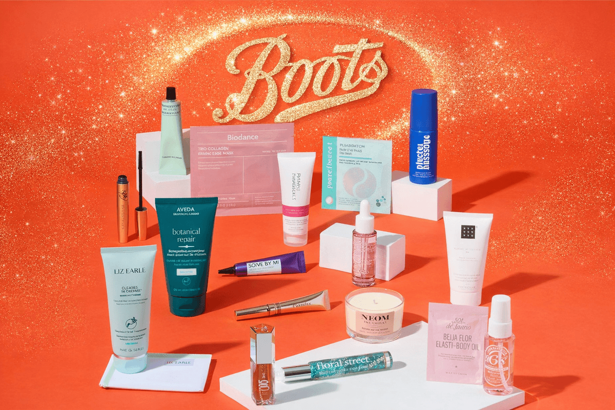 Boots gift box set with logo in the background