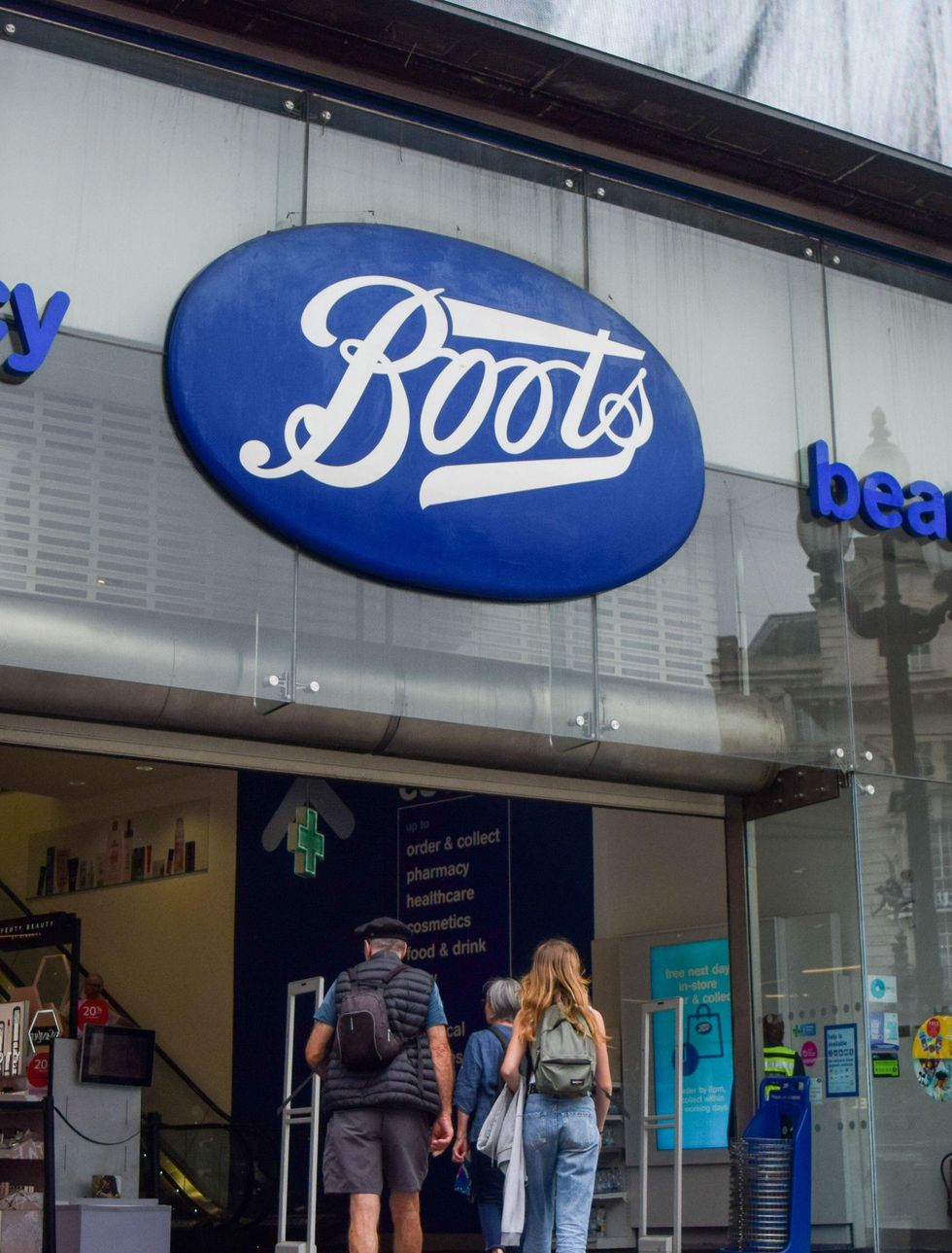 Boots logo close up of store front