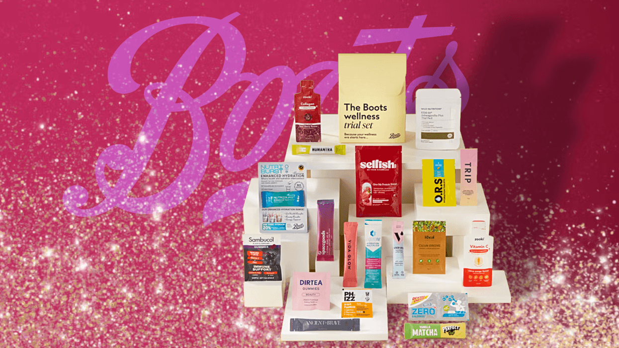 Boots logo with Boots wellness box set