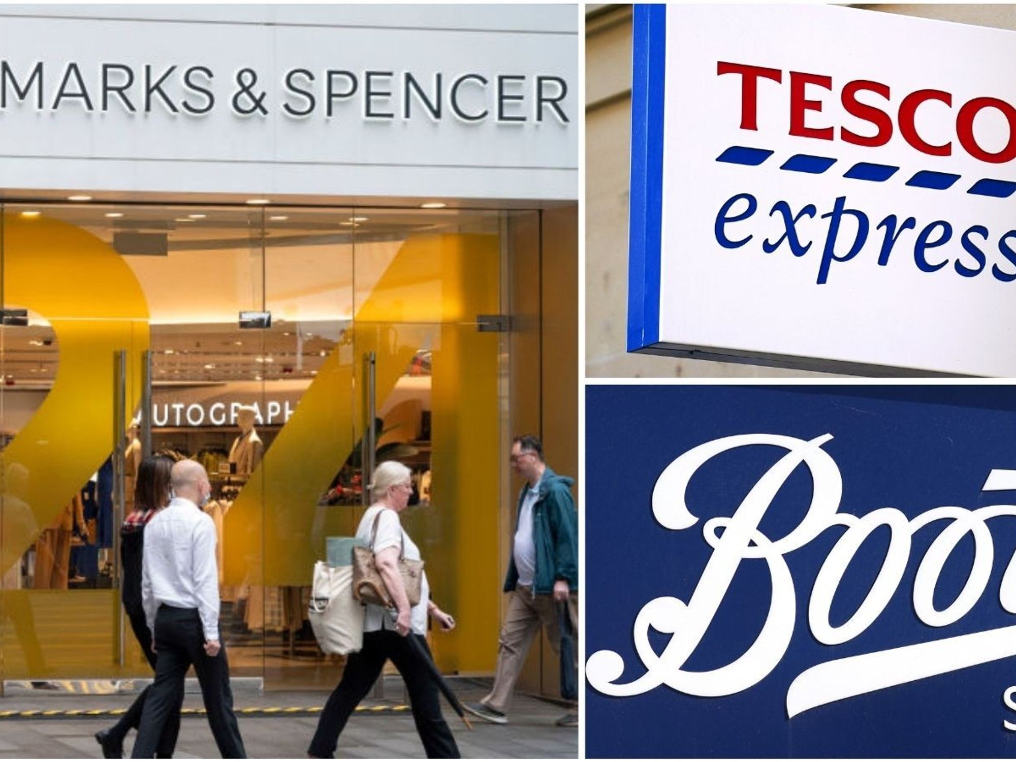 Boots, Tesco and M&S stores