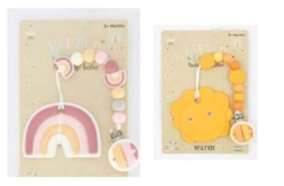 Bop Bop Baby Lion Teether & Pacifier Clip Set