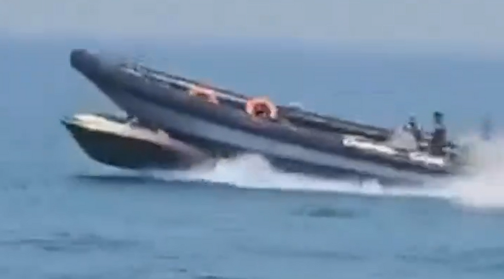 Border force speedboat crushes migrant dinghy after dramatic chase