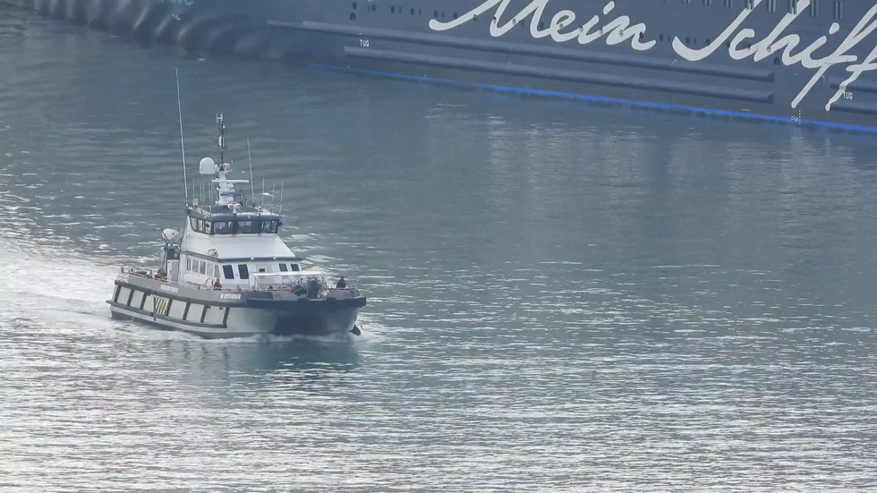 Border Force vessel Defender arriving in Dover