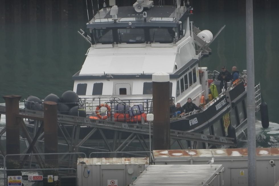 Border patrol boat arriving at Dover