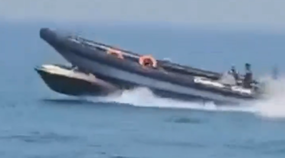 Border patrol speedboat crushes migrant dinghy after dramatic chase