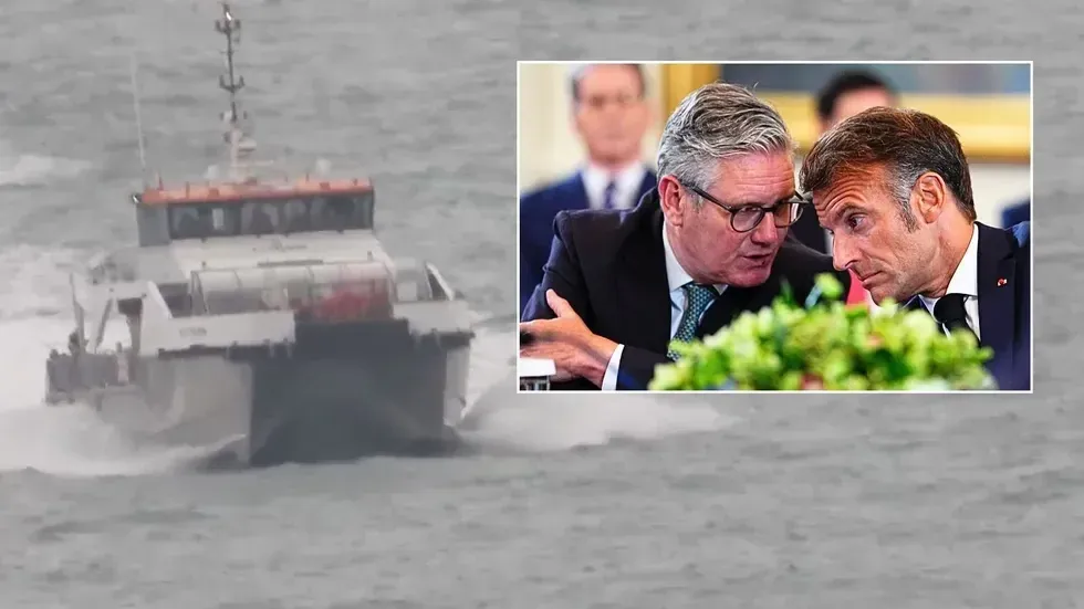 Border security boat, Keir Starmer and Emmanuel Macron