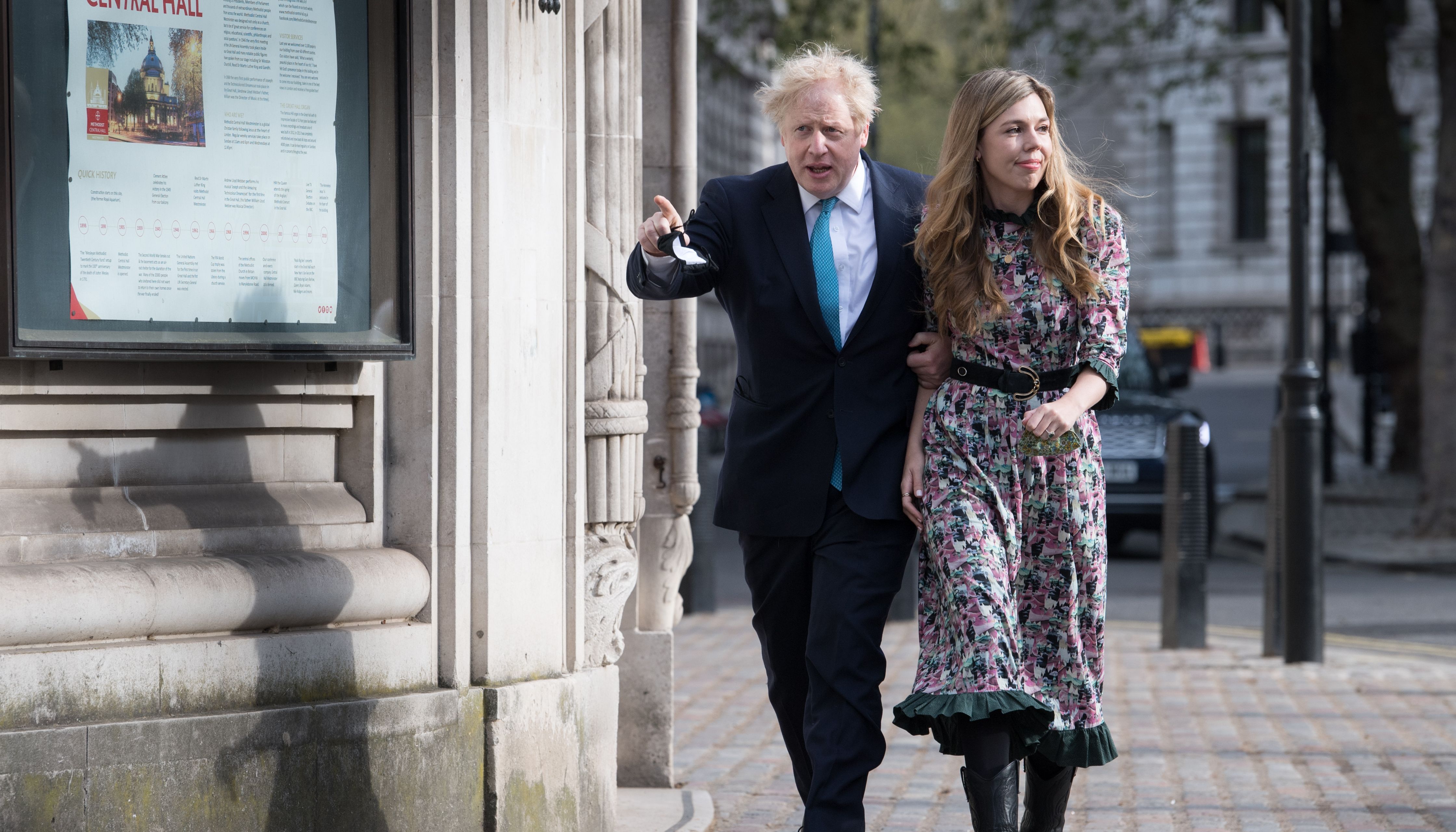 Boris and Carrie Johnson in London