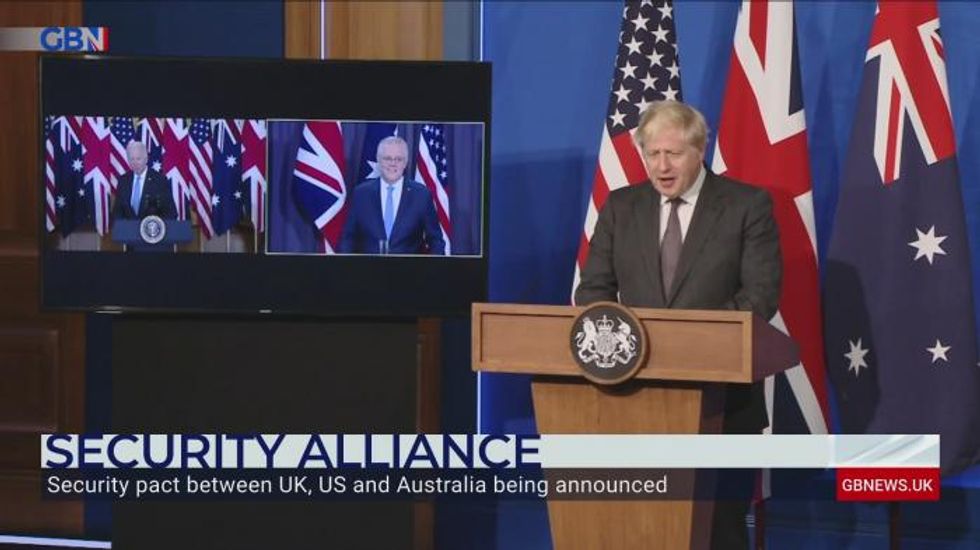 Boris Johnson announces a new defence partnership with the US and Australia