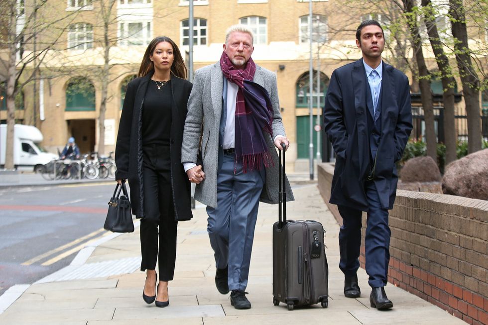 Boris Becker arrives at Southwark Crown Court, London, alongside partner Lilian de Carvalho Monteiro