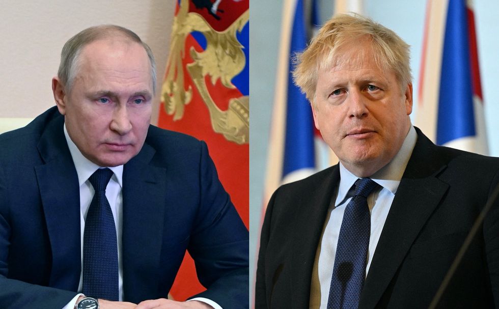 Boris Johnson and Russian President Vladimir Putin