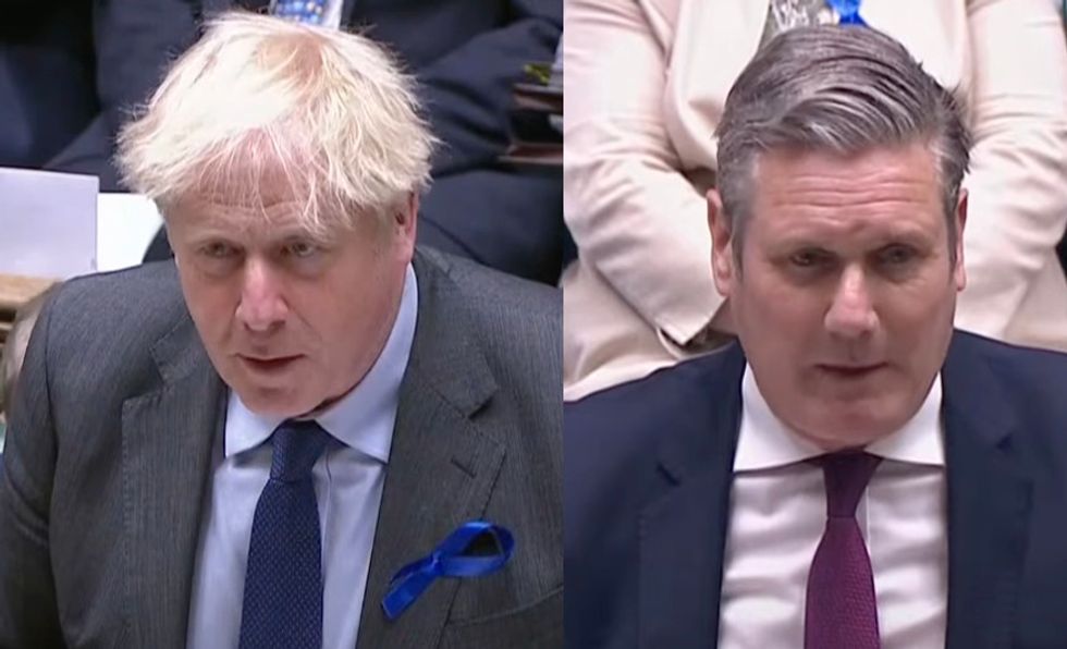 Boris Johnson and Sir Keir Starmer in PMQs