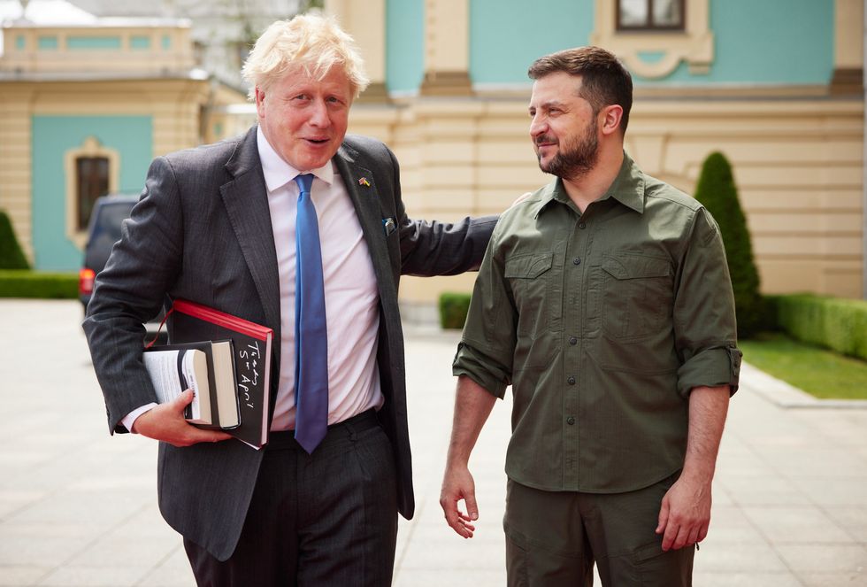 Boris Johnson and Volodymyr Zelensky