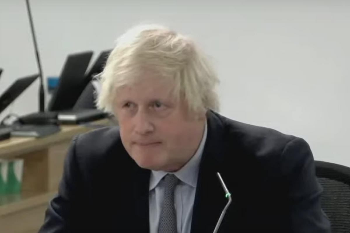 Boris Johnson appearing at the Covid Inquiry