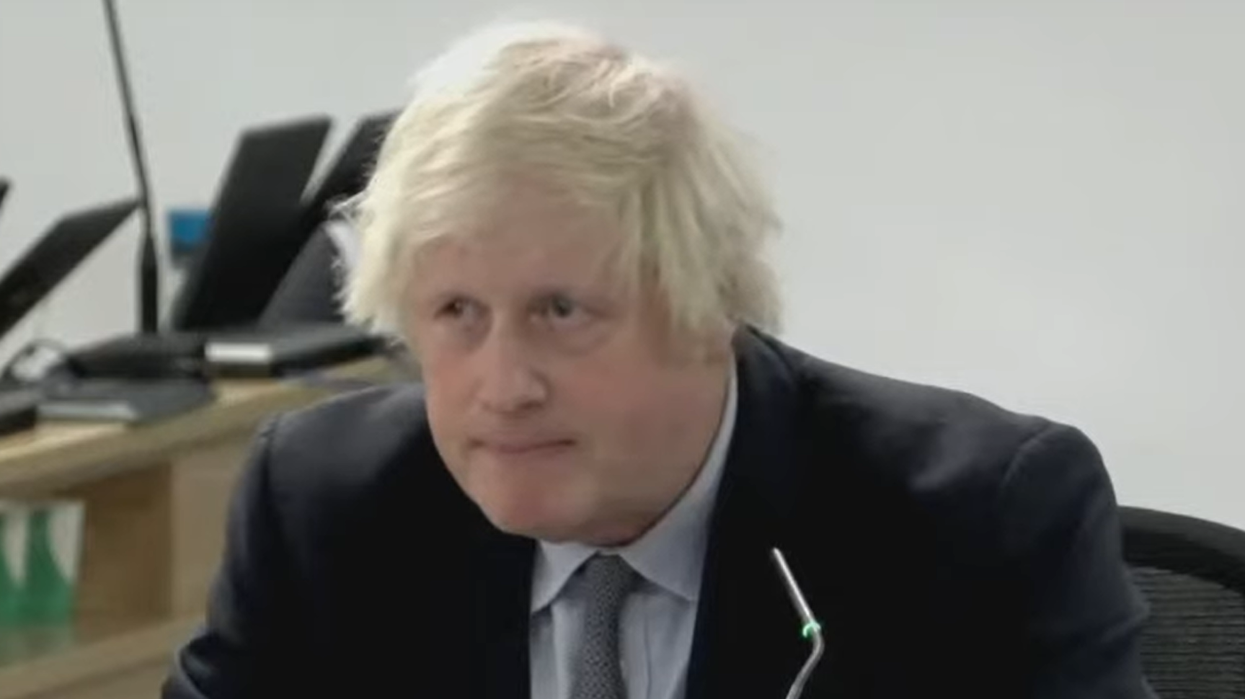 Boris Johnson appearing at the Covid Inquiry