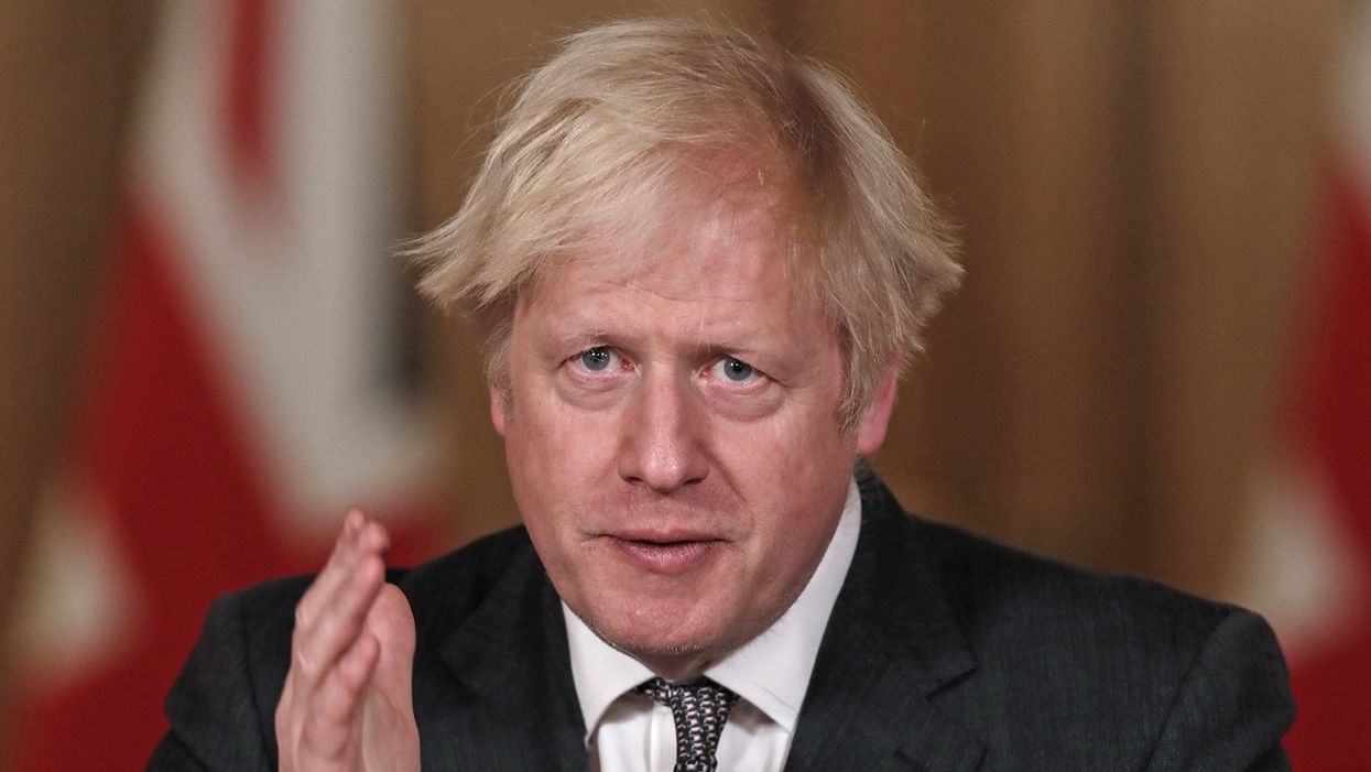Boris Johnson at a Covid-19 press conference