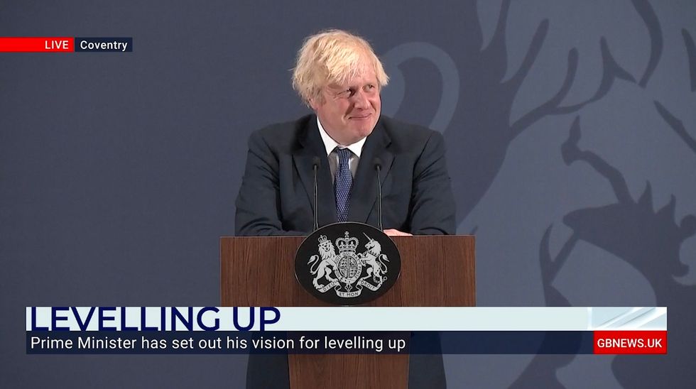 Boris Johnson delivered his speech UK Battery Industrialisation Centre in Coventry.