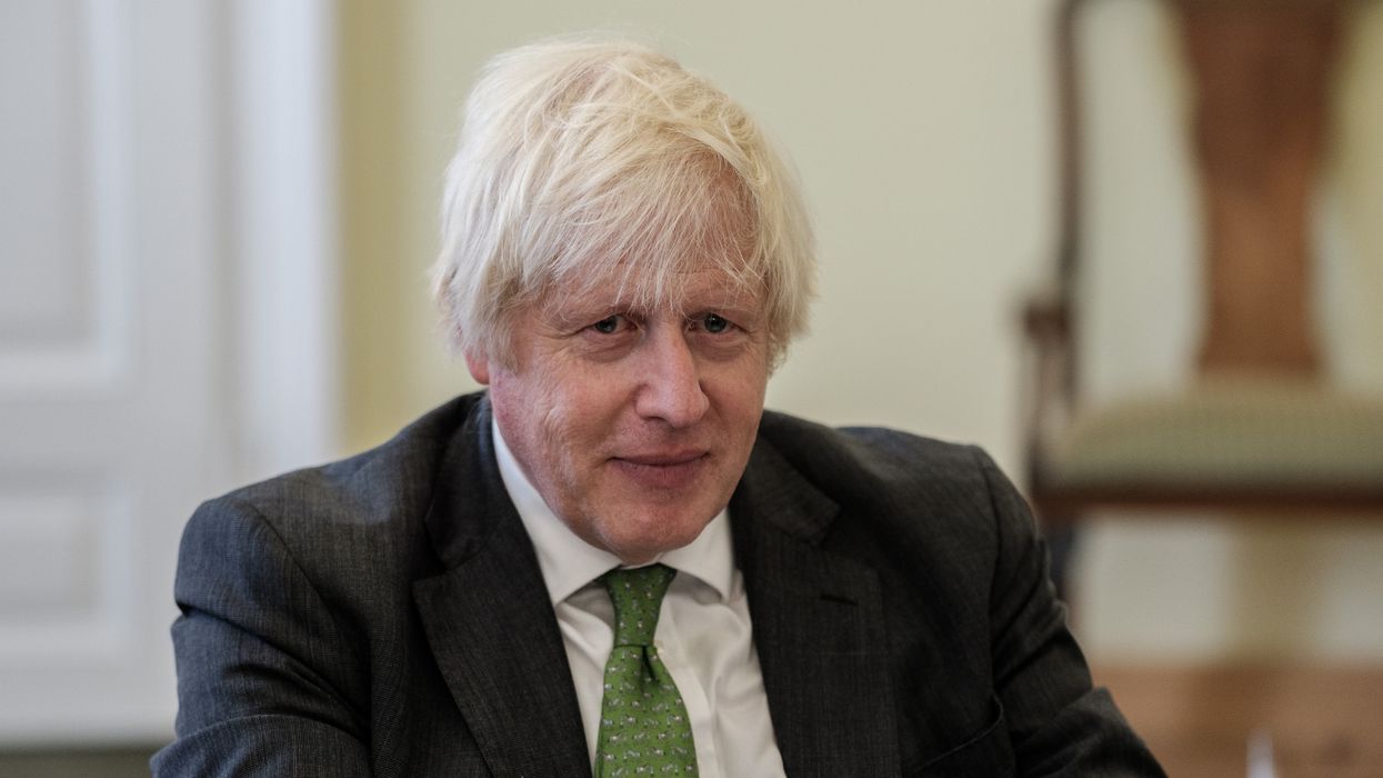 Boris Johnson, former UK Prime Minister, is seen during his visit to Ivan Franko National University of Lviv