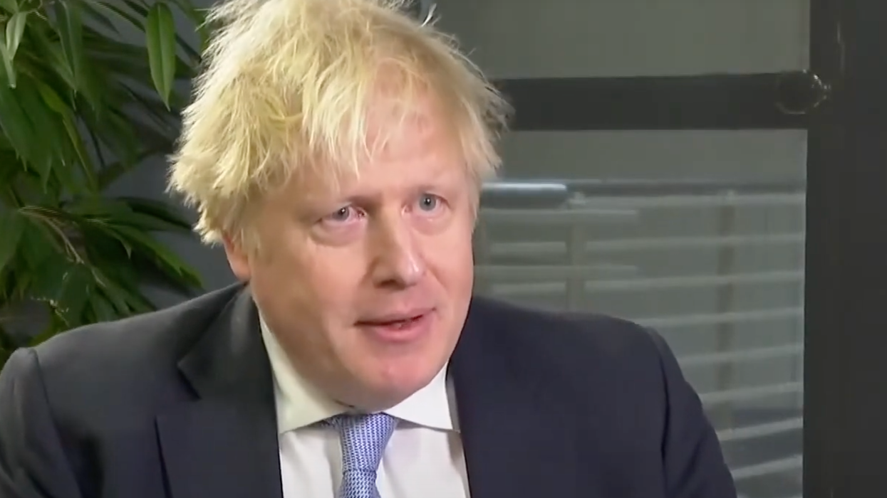 Boris Johnson giving an interview