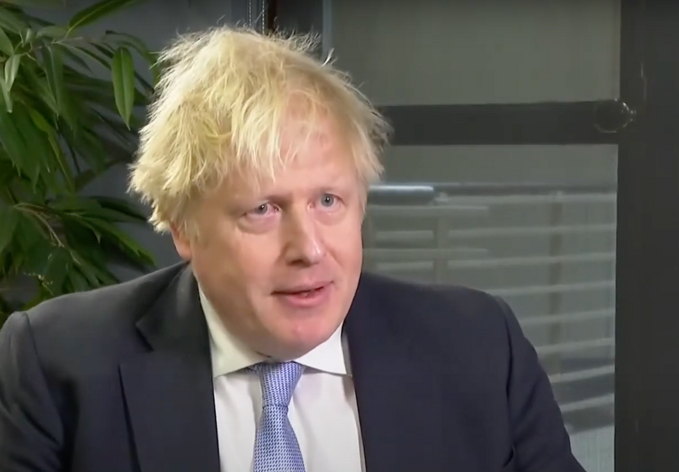 Boris Johnson giving an interview