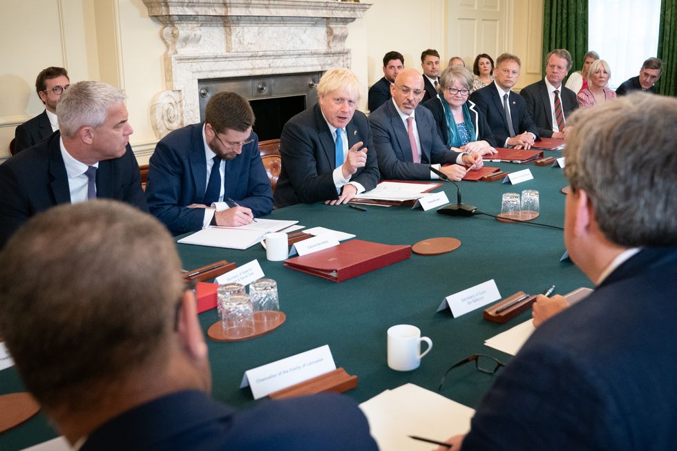 Boris Johnson hosting a Cabinet meeting on Tuesday