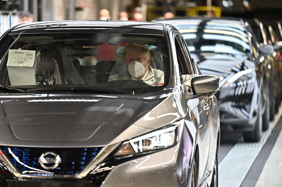 Boris Johnson in a Nissan