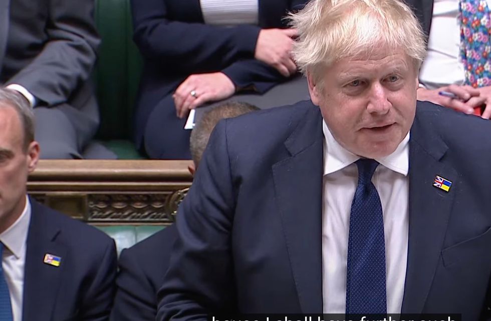 Boris Johnson in the Commons today