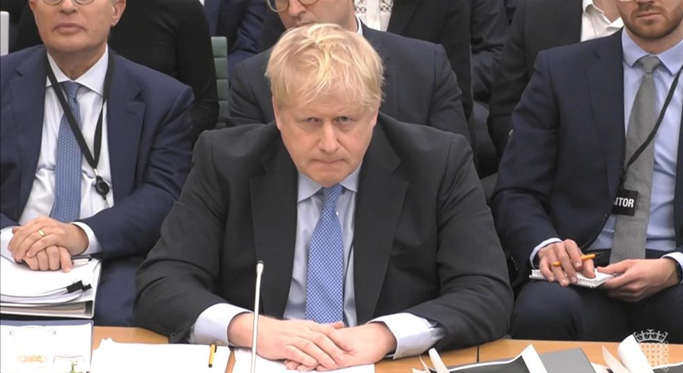 Boris Johnson in the Houses of Parliament
