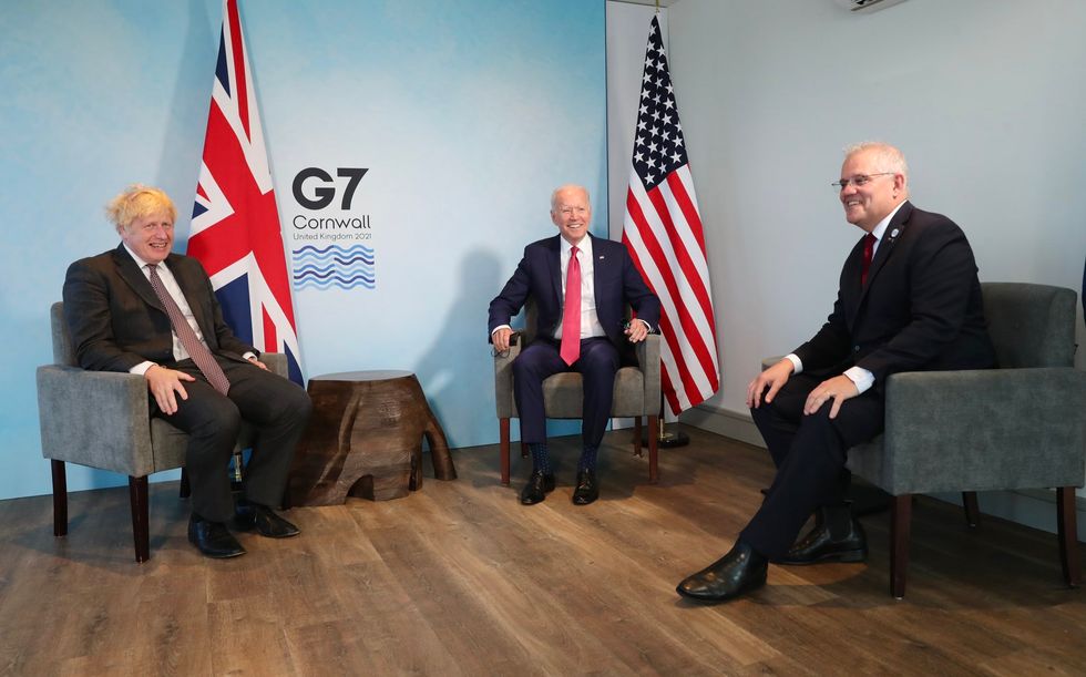 Boris Johnson, Joe Biden and Scott Morrison