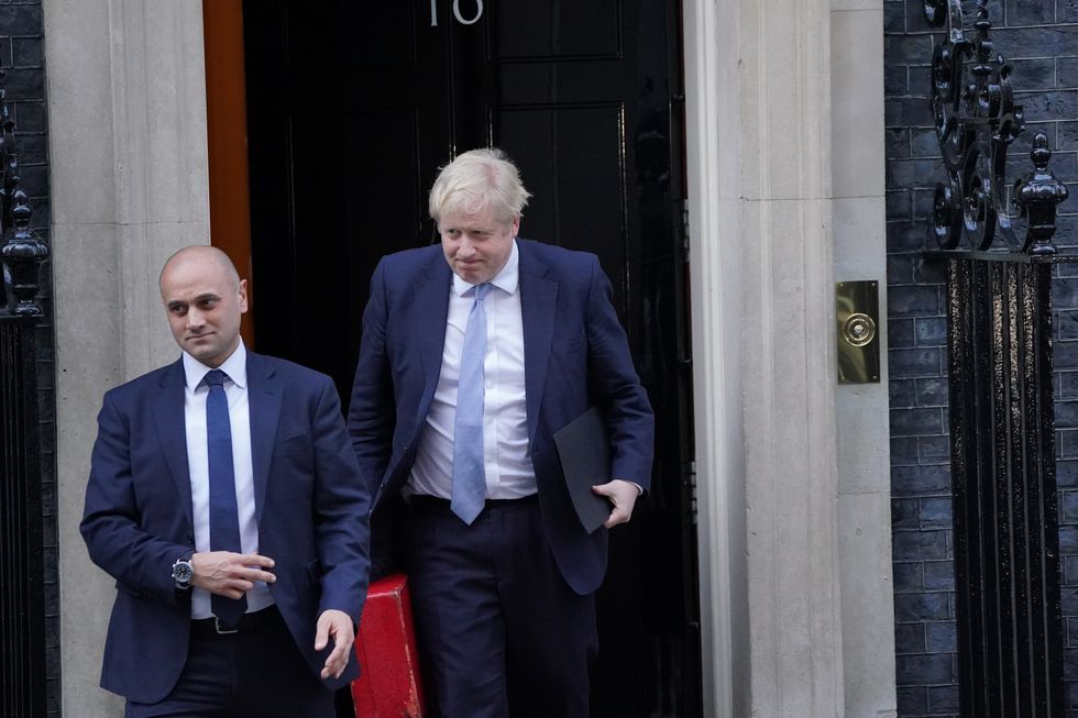 Boris Johnson leaving Downing Street for PMQs