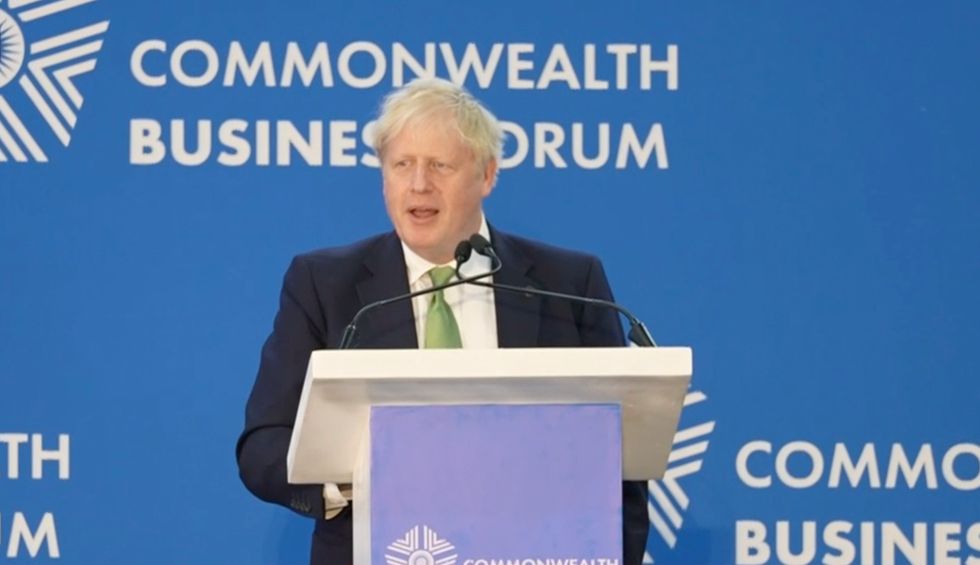 Boris Johnson made a speech in Rwanda on Thursday