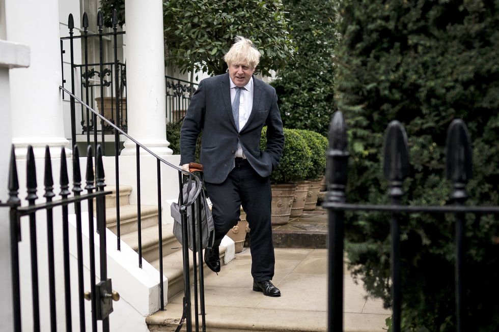 Boris Johnson outside his home