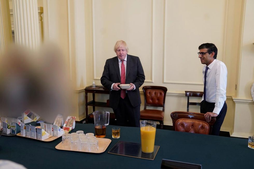 Boris Johnson pictured alongside Rishi Sunak