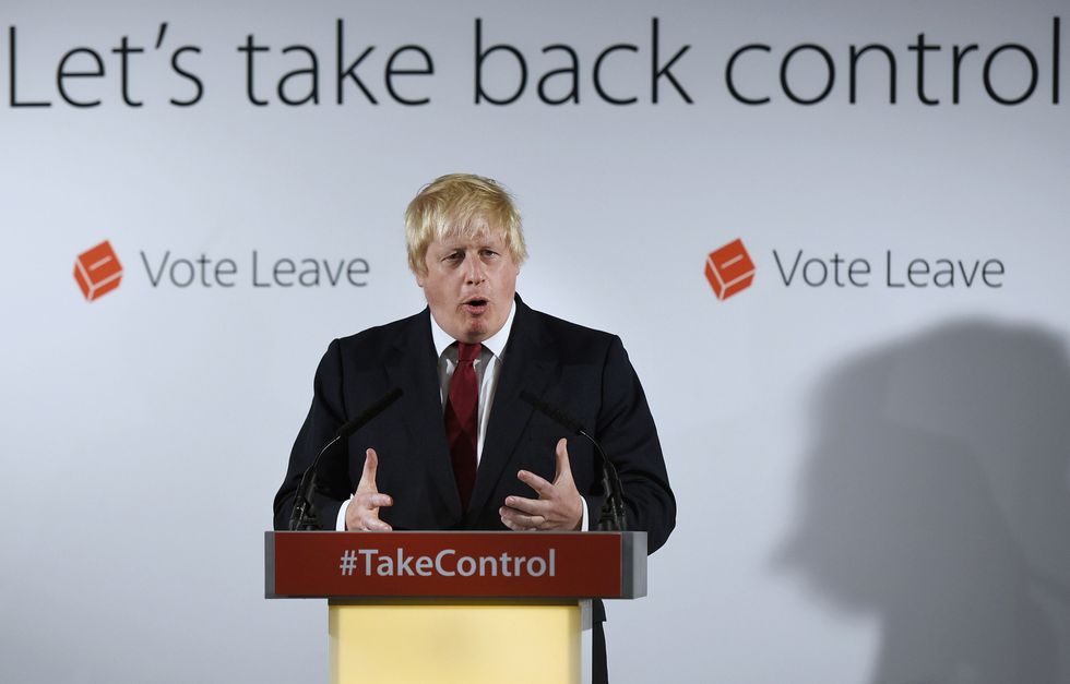 Boris Johnson speaking at a Vote Leave event in 2016