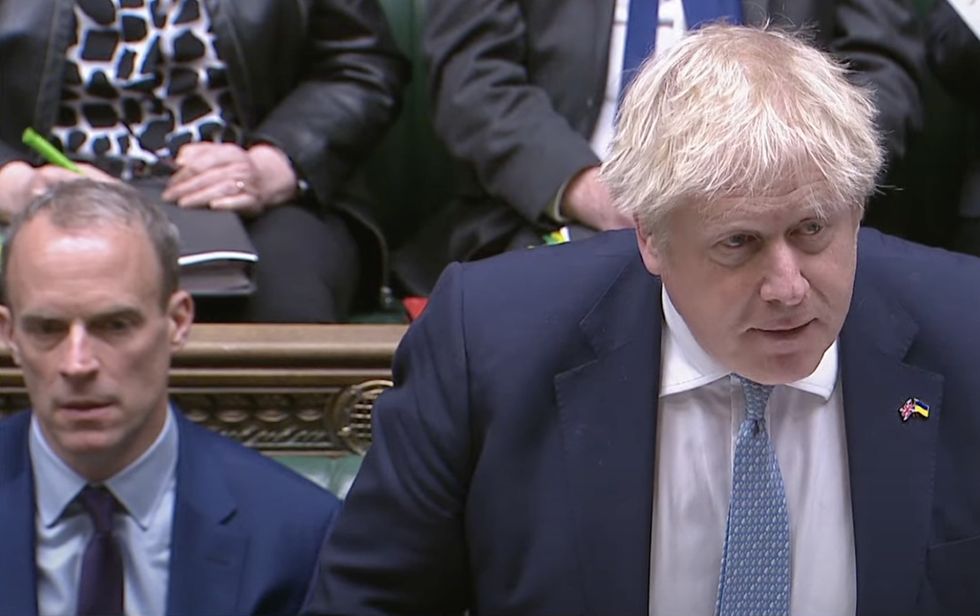 Boris Johnson speaking during PMQs
