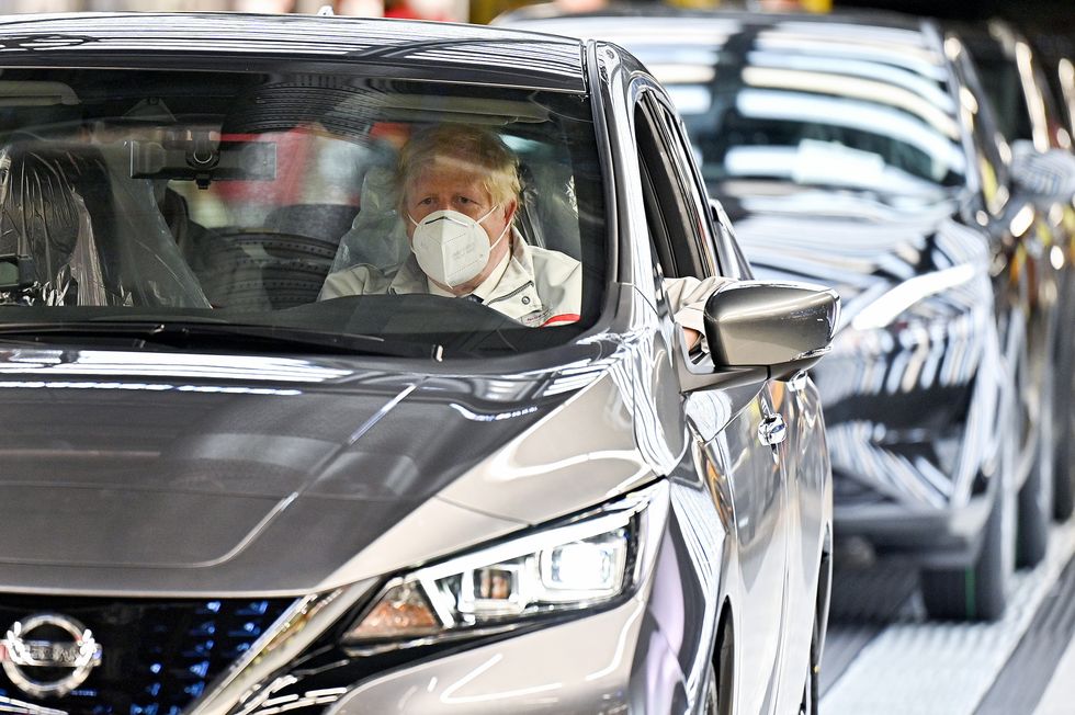Boris Johnson visiting the Nissan Sunderland plant in 2021
