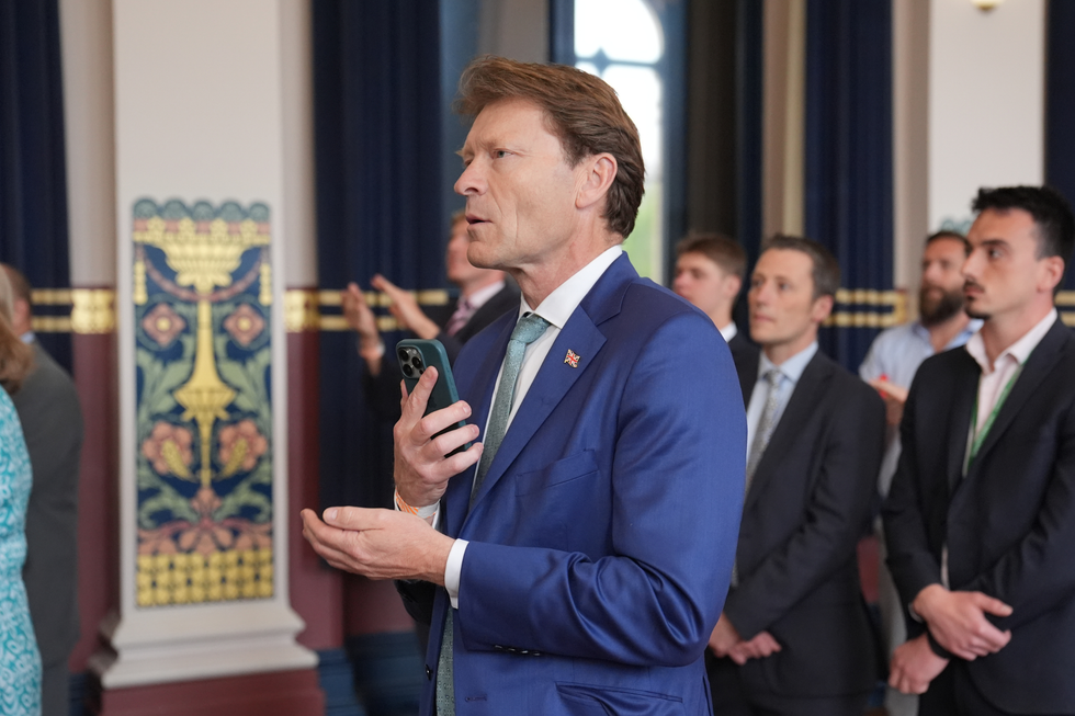 Boston & Skegness MP Richard Tice watches on at the count in Grimsby