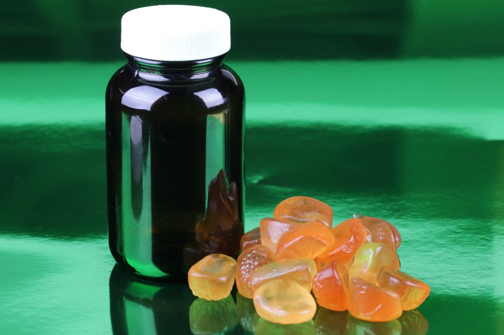 Bottle with vitamin gummies