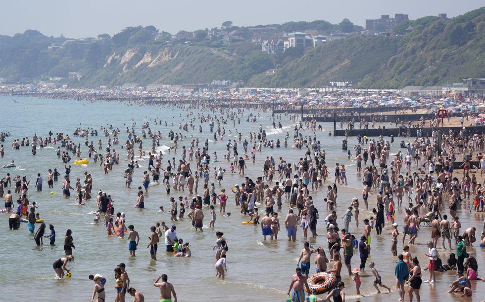 Bournemouth beach during heatwave