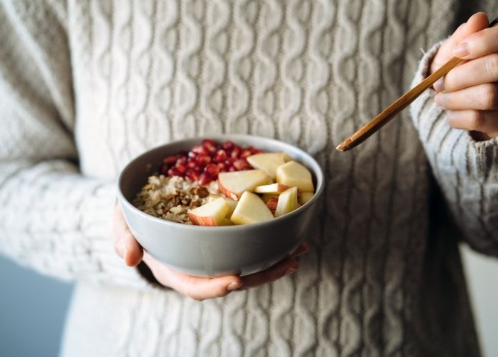 bowl of oats and fruit