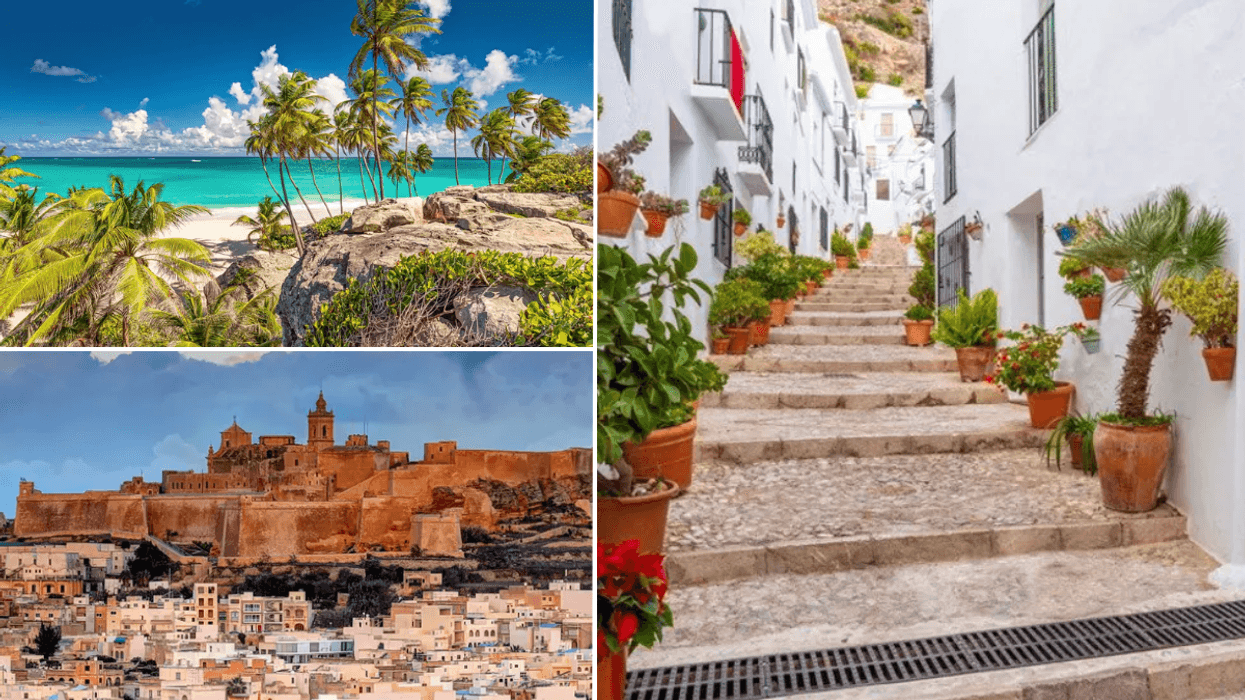 Bowling Alley Hill, Barbados / Cittadella Vicotria in Gozo, Malta / Costa del Sol of Malaga in Andalusia Spain