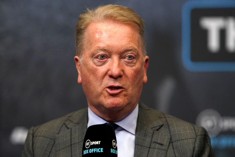Boxing promoter Frank Warren during a press conference at Wembley Stadium
