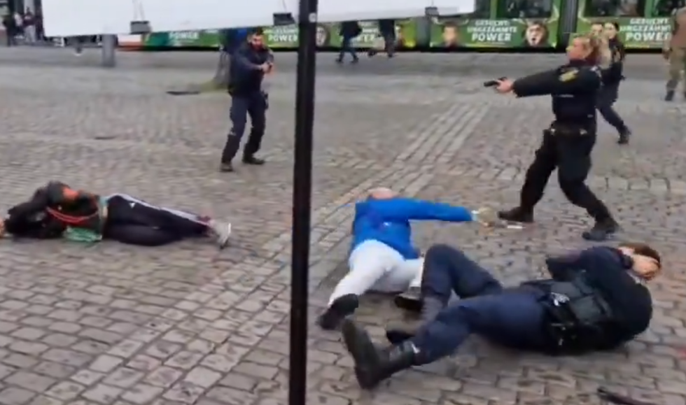 BPE campaigner throwing knife to police