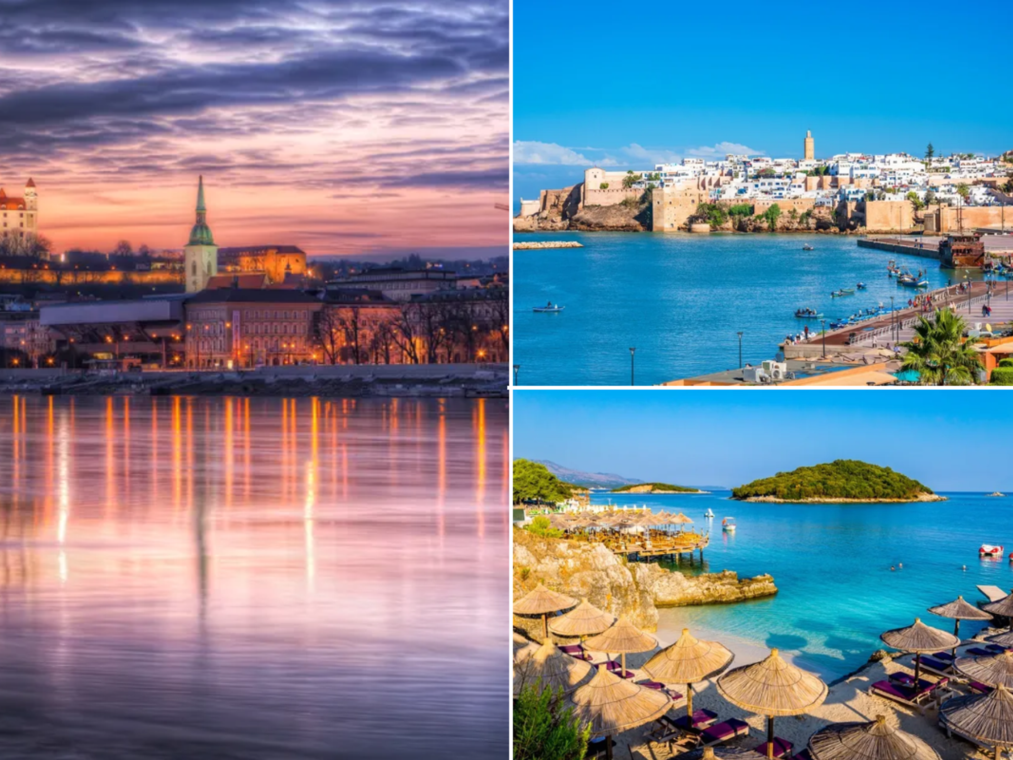 Bratislava Slovakia / vlore Tirana Albania / Rabat, Morocco